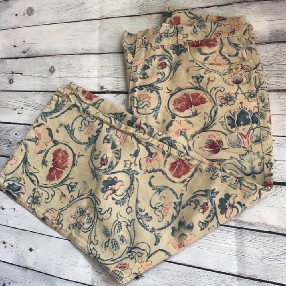 Ralph Lauren Floral Cotton/Linen Capris